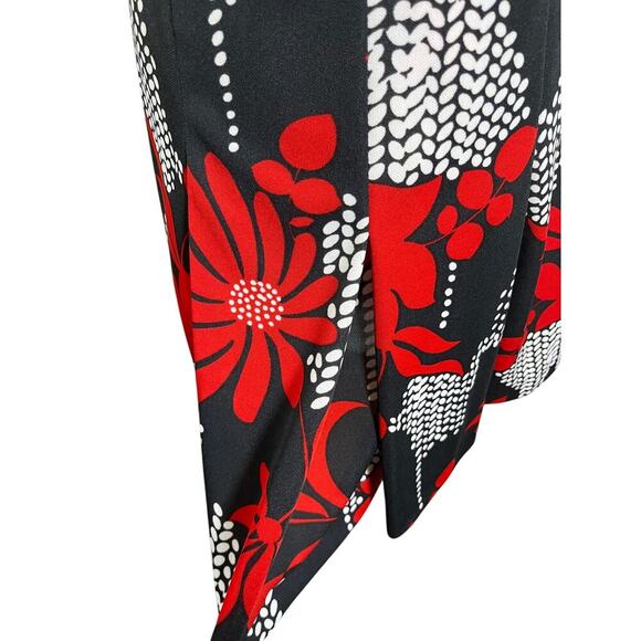 Vintage‎ 60s Sears Crestknit Mod Dress XS S Tag Jr 9 Black Red Floral Scarf Mod - Picture 7 of 13